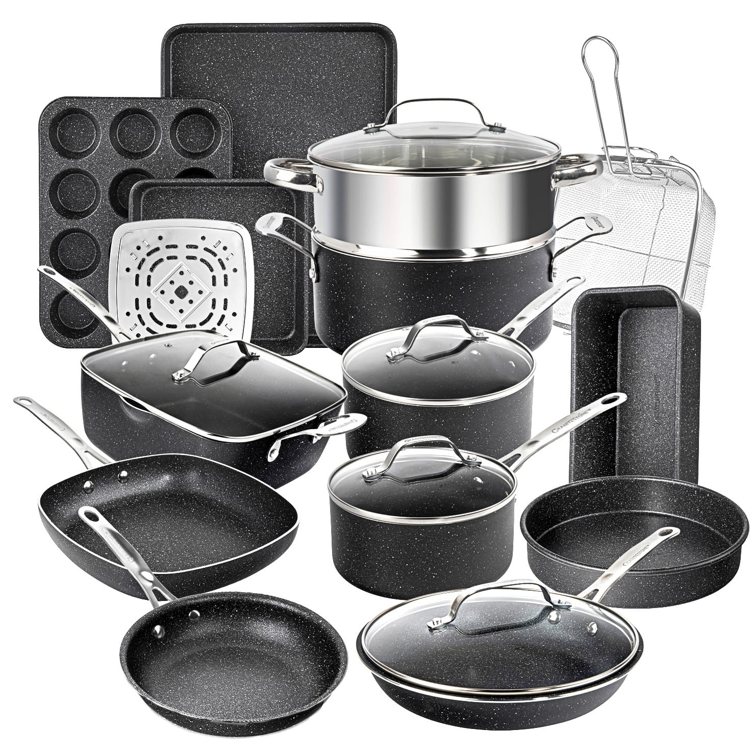 Home Hero 20 Pcs Pots and Pans Set Non Stick - All-In-One Induction Granite  Cookware Set + Bakeware Set - Non Toxic, PFOA Free, Oven Safe Pot and Pan
