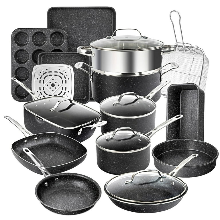 Nutrichef Kitchenware Pots & Pans Set - High-Qualified Basic Kitchen Cookware Set, Non-Stick (20-Piece Set)