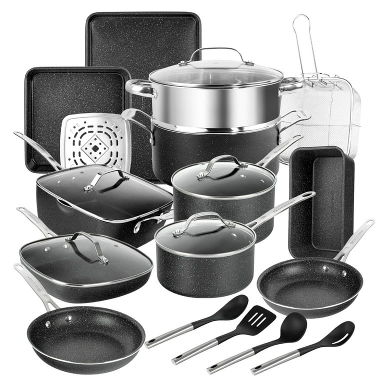 Granitestone 15Pc Nonstick Cookware Sets, Pots and Pans Set Nonstick  Clearance, Pot and Pan Set for Kitchen, Pot Set with Lids Stay Cool  Handles, Non