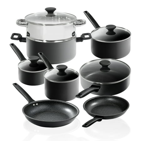Granitestone Pro Premiere Pots and Pans Set Nonstick, 13 Pc Hard Anodized Complete Kitchen Cookware Set with Nonstick Diamond & Mineral Coating, Stay Cool Handles, Oven & Dishwasher Safe