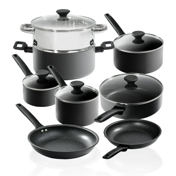 Granitestone Pro Premiere Pots and Pans Set Nonstick, 13 Pc Hard Anodized Complete Kitchen Cookware Set with Nonstick Diamond & Mineral Coating, Stay Cool Handles, Oven & Dishwasher Safe