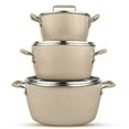thumbnail image 1 of Granitestone 6 Pc Pots and Pans Set Non Stick, 1.5Qt, 3Qt, & 5Qt Nesting Pots Set for Cooking with Induction Cookware Set, Space Saving, Non Toxic, Dishwasher Safe, 1 of 7