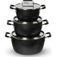thumbnail image 1 of Granitestone 6 Pc Pots and Pans Set Non Stick, 1.5Qt, 3Qt, & 5Qt Nesting Pots Set for Cooking with Induction Cookware Set, Space Saving, Non Toxic, Dishwasher Safe, 1 of 6