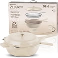 thumbnail image 1 of Granitestone ZUKA Ceramic Pan, 12 Inch Ceramic Deep Frying Pan Set with Steamer, Large Saute Pan with Lid, Everyday Skillet, Non Toxic Pans for Cooking, Nonstick, Induction Oven & Dishwasher Safe, 1 of 9