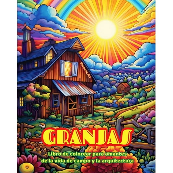 Granjas Libro de colorear para amantes de la vida de campo y la arquitectura DiseÃ±os creativos para relajarse: Granjas i, (Paperback)
