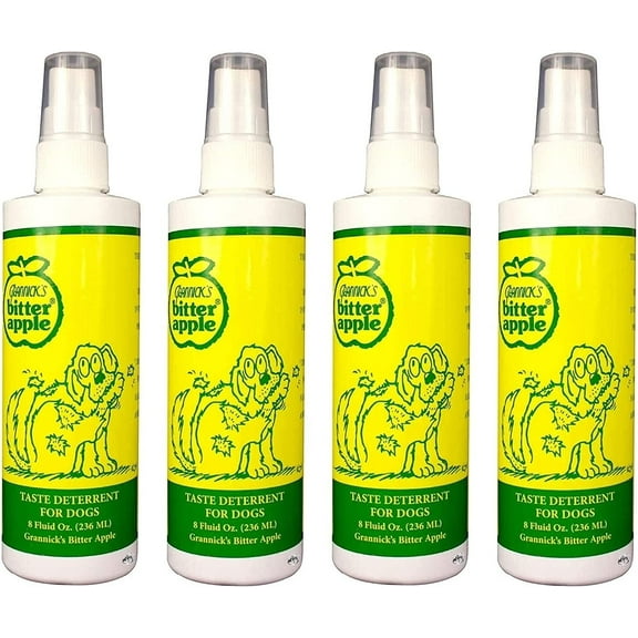 Grannick's Bitter Apple Deterrent for Dogs 8 oz Spray Bottle - Pack of 4