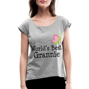Grannie Grandmother Gift Women's Roll Cuff T-Shirt Rolled Sleeve Tee