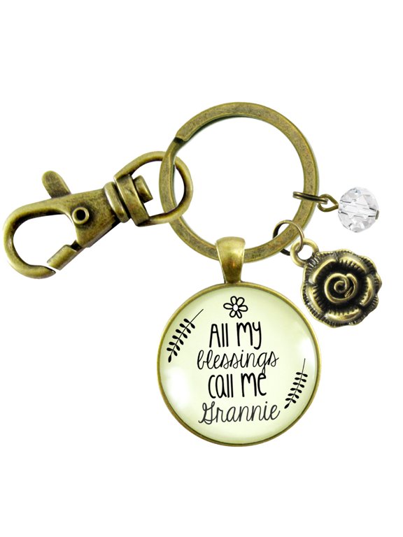 Grannie Keychain All My Blessings Meaningful Grandma Gift Charm Jewelry