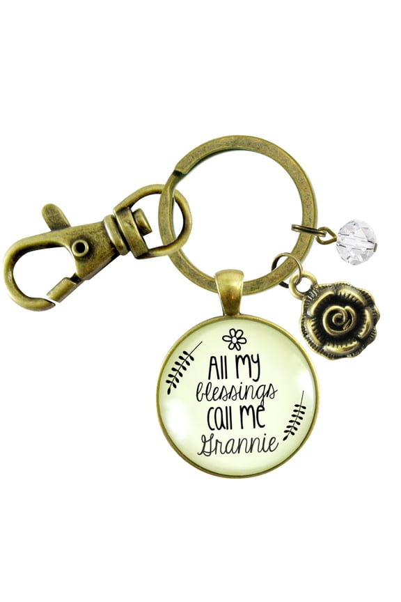 Grannie Keychain All My Blessings Meaningful Grandma Gift Charm Jewelry