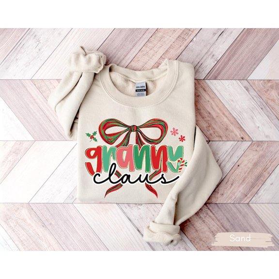 Granny Claus Winter Sweatshirt, Grandma, Matching Family Outfit, Festive Crewneck, Cute Grandma Shirt For Winter Tshirt All Size S-5XL