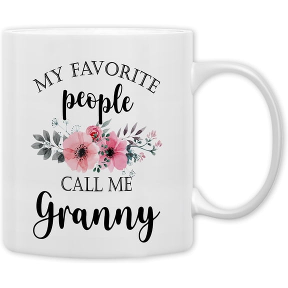 Granny Coffee Mug, Granny Gifts from Grandkids, GrannyGrandma Coffee Mugs, Mothers Day Mug Tea Cup Gifts for GrannyGrandma, My Favorite People Call Me GrannyCoffee Cups Ceramic 11oz