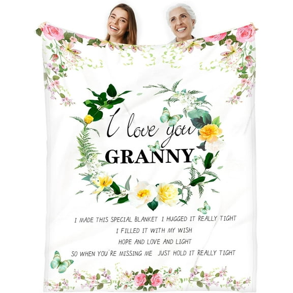 Granny Gifts, Birthday Gifts for Granny Blanket, Best Granny Ever Gifts from Grandaughter Grandson, Christmas Mothers Day Unique Gifts for Granny Grandma Throw Blanket 50”X60”