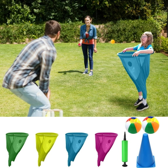 Granny Pants Yard Game, Granny Pants Outdoor Game for Adults, Giant Outdoor Games Recreational Tossing, Team Relay Game with Bouncy Ball Party Granny Pants Game Set-2 Green