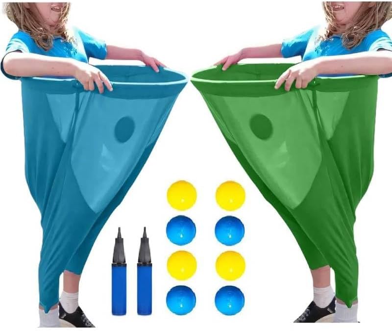 Granny Pants Yard Game: Granny Pants Outdoor Game for Adults Kids, 2Pcs Super Gaint Pants Challenge Games with 8 Bouncy Balls & 2 Pumps, The Ultimate Backyard Party Family Reunion Field Day Games