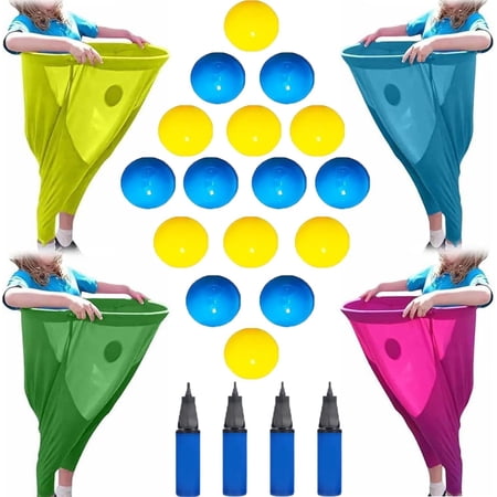 Granny Pants Yard Game: Granny Pants Outdoor Game for Adults Kids, 2Pcs Super Gaint Pants Challenge Games with 8 Bouncy Balls & 2 Pumps, The Ultimate Backyard Party Family Reunion Field Day Games