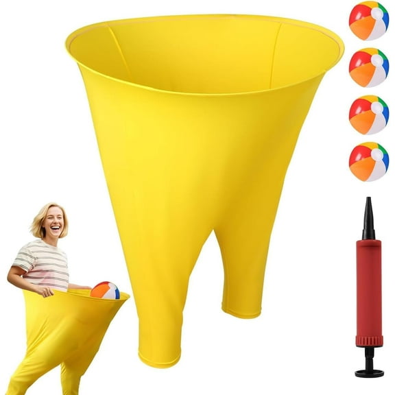 Granny Pants Yard Game, Oversized Granny Pants Outdoor Game with 4 Bouncy Balls and 1 Pump, Yard Party Family Reunion Games & Team Games for Adults