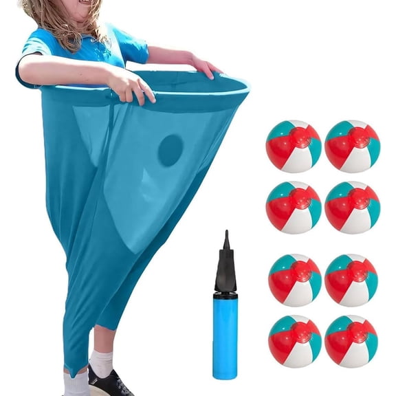 Granny Pants Yard Game Set - Giant Outdoor Party Game with 8 Bouncy Balls and Pump,Fun Family Reunion & Adult Yard Games for Groups