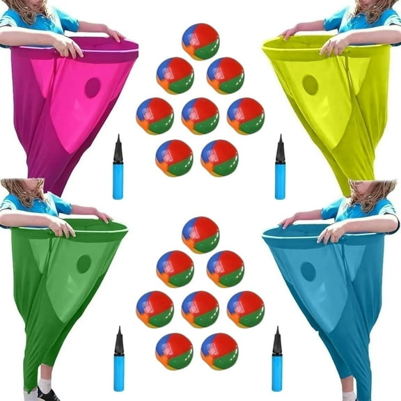 Granny Pants Yard Game Set - Granny Pants Party Rush! Granny Pants Outdoor Game with Bouncy Balls Air Pumps,The Ultimate Backyard Party Games! Team Relay Family Reunion Field Games Set