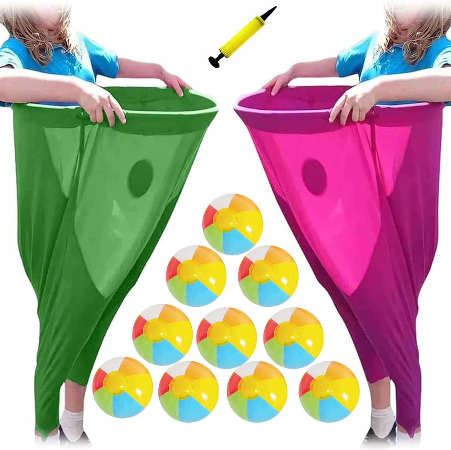 Granny Pants Yard Game Set Outdoor for Adults, Giant Pants Outdoor Game Sets with Bouncy Balls and Pump, Big Field Day Family Recreational Reunion Tossing Games