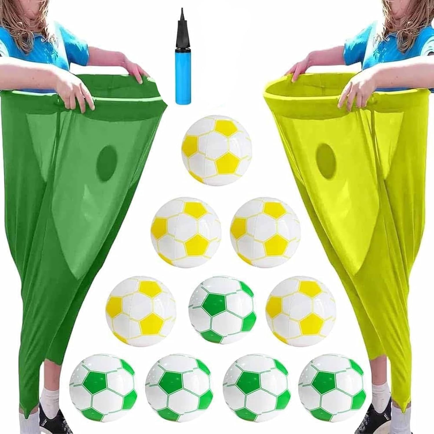Granny Pants Yard Game Set with Bouncy Balls | Giant Outdoor Tossing Game for Adults & Family Parties | Team Relay Lawn Fun (2 Pants + 12 Balls)