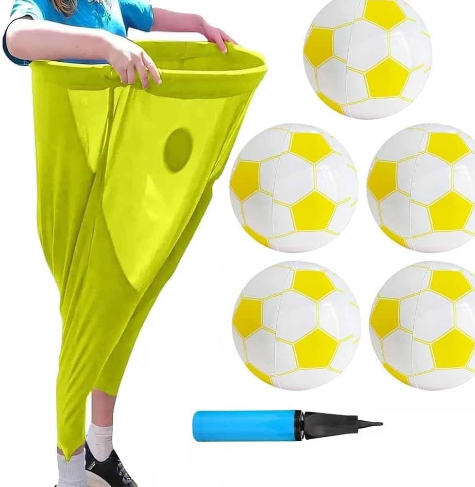 Granny Pants Yard Game Set with Bouncy Balls | Giant Outdoor Tossing Game for Adults & Family Parties | Team Relay Lawn Fun (2 Pants + 12 Balls)