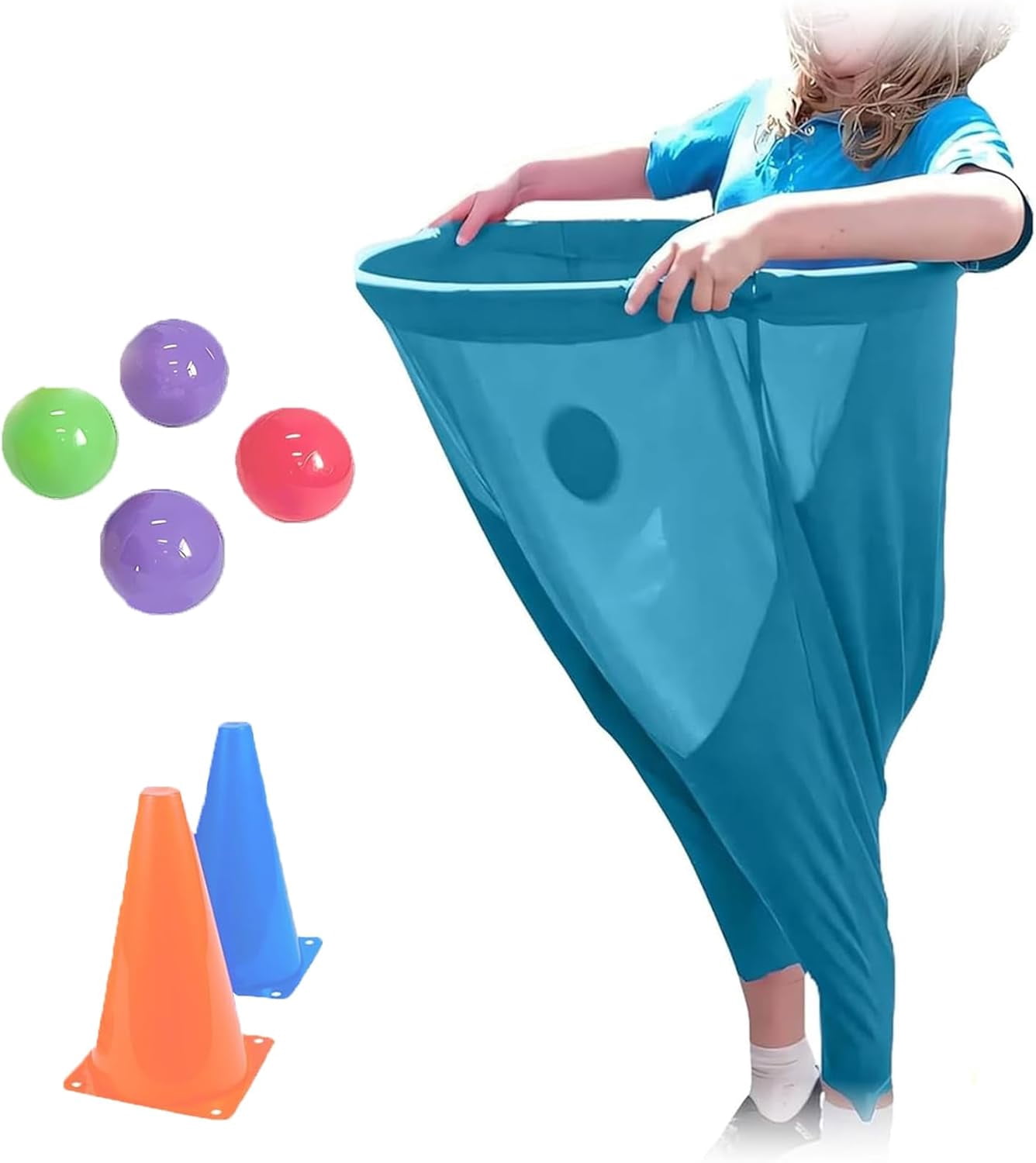 Jeu De Pantalon De Grand-mère Géant – Set Extérieur Avec 6 Balles, Pompe Et Cônes, Fou Rire Garanti
