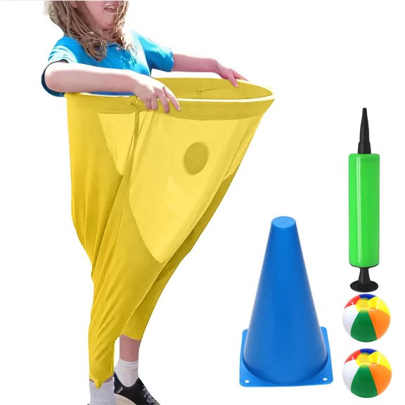 Granny Pants Yard Game Sets,Giant Granny Pants Outdoor Game with 2 Elastic Ball & Pump & Marker Cones,Colorful Catch Balls Pants,Funny Party Game Set for Backyard,Picnic,Lawn Activities