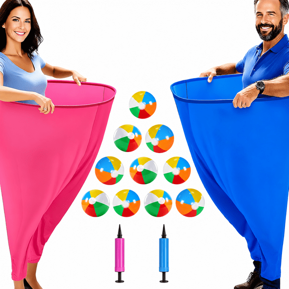 TRINKA Granny Pants Yard Game Set, 2Pcs Giant Outdoor Toss Game Kit with 10 Bouncy Balls and 2 Air Pumps, for Adults