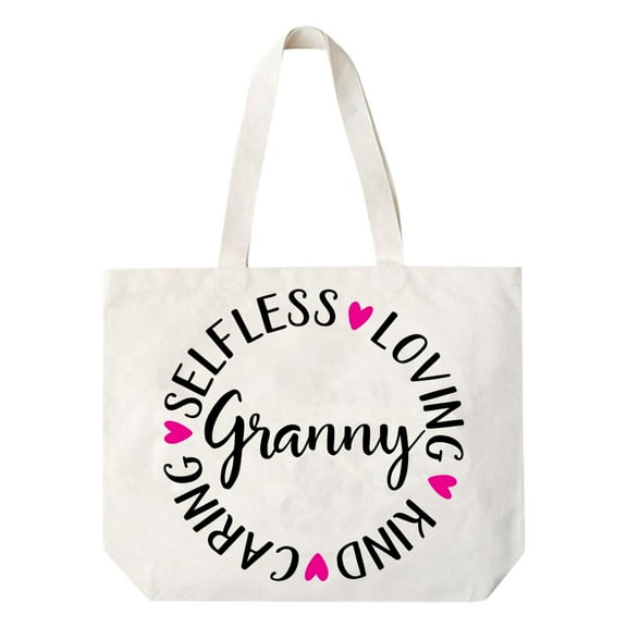 Granny Selfless Loving Caring Kind Granny Canvas Tote Bag Grandma Gift Idea Book Bag Travel Tote Handbag -COCOVICI
