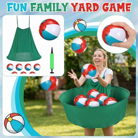 Granny Skirt Outdoor Game,Hilarious Inflatable Ball Relay Set with Granny Giant Stretchy Pants Skirt,Balls and Pump,Team Relay Family Reunion Party Field Game 1Pack
