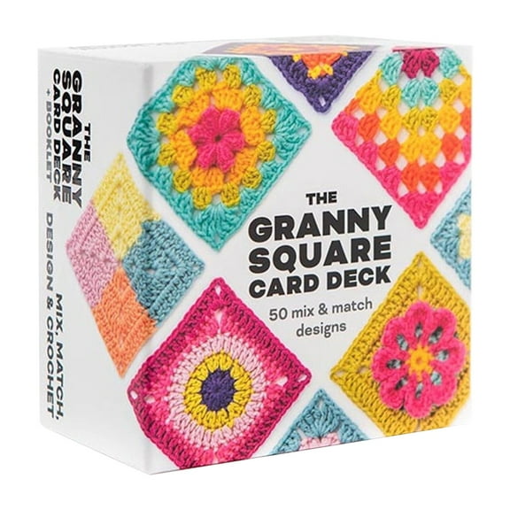 Granny Square Crochet Card Deck 50PCS Mix & Match Pattern Cards with Instruction Booklet Crochet Planning Tool for Knitting & Craft Lovers granny square card deck crochet granny squares