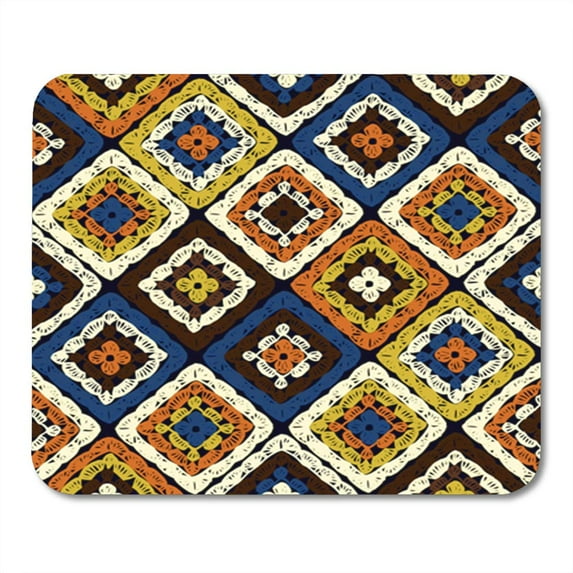 Granny Squares Pattern and Ripples Afghan Crochet of Multicolored Mousepad Mouse Pad Mouse Mat 9x10 inch