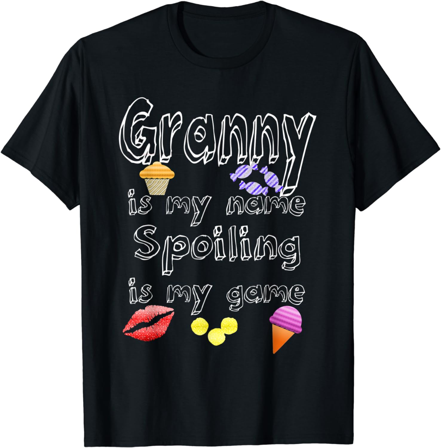 Kosmetiktasche Mit Aufdruck "Memaw Is My Name Spoiling Is My Game" – 23x17 Cm, 100% Polyester, Weiß Mit Schwarzem Reißverschluss