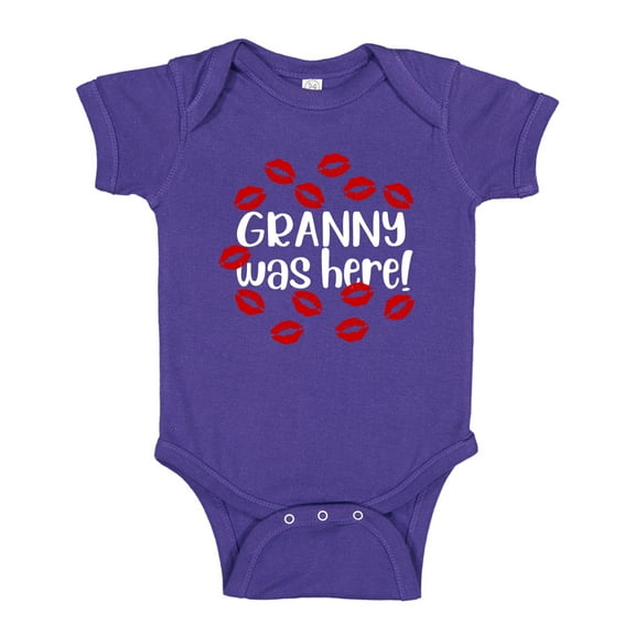 Granny Was Here Baby Bodysuit One Piece NB Purple