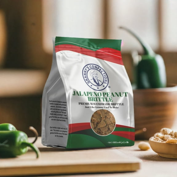 Granny's Confections Handmade Jalapeno Peanut Brittle - One Pound Bag (Jalapeno Peanut Brittle)