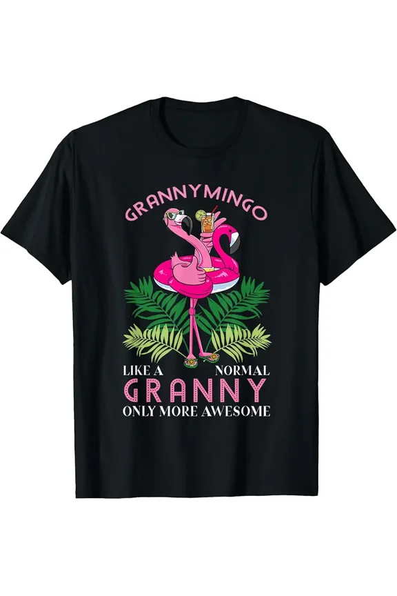 Grannymingo Funny Grandmother Flamingo Lover Gift Print Unisex T-Shirt up to Size 5XL