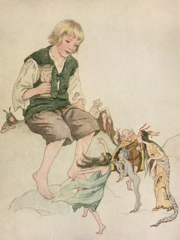 Grannys Wonderful Chair 1916 Welcome come dance with me Canvas Art - Katharine Pyle (18 x 24)