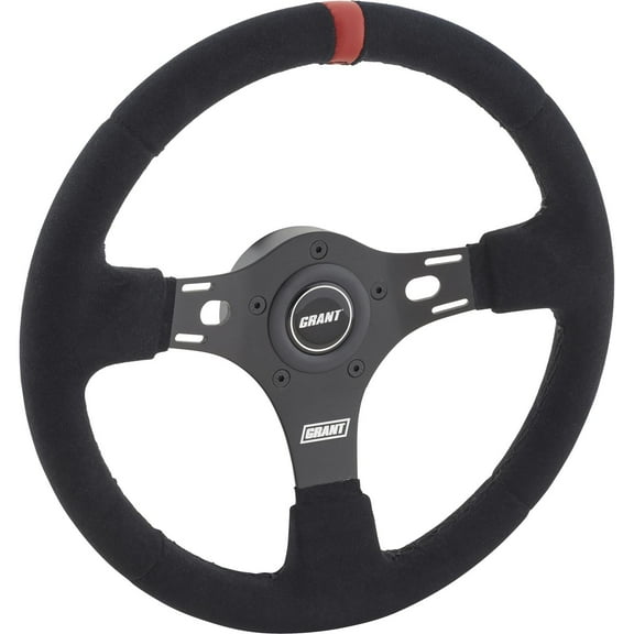 Grant 1081 Racing Series Suede Steering Wheel, 13 Inch, Red