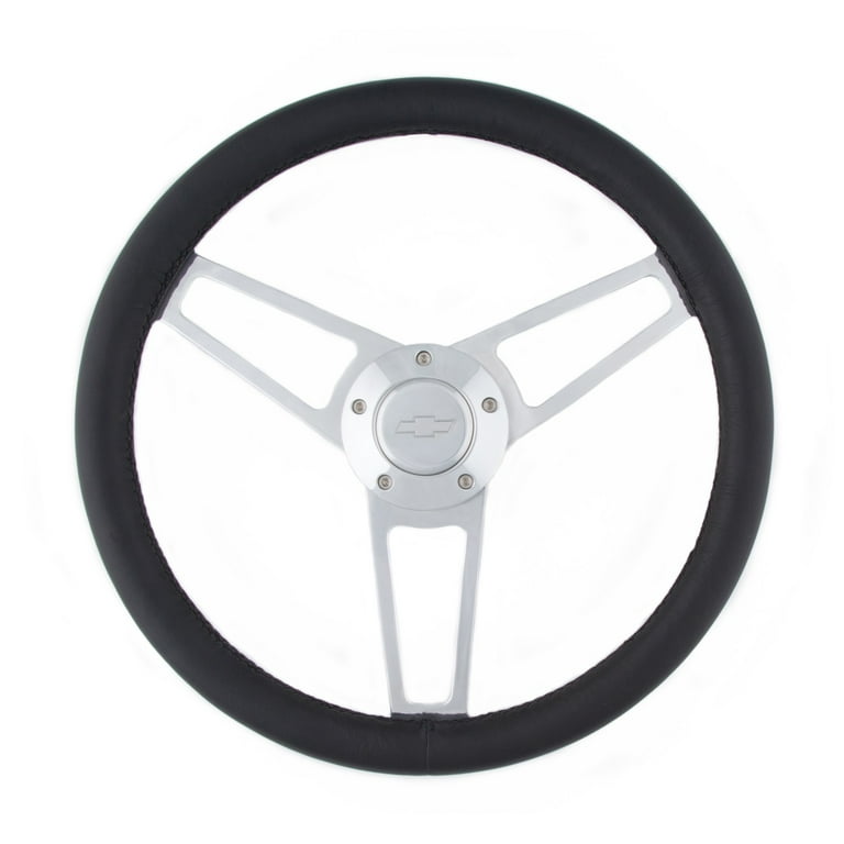 Grant 1901 Billet Series Leather Steering Wheel Chevy Logo Grant 1901 Billet Series Leather Steering Wheel Chevy Logo