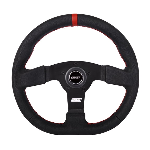 Grant 603 D Wheel Red Center Stripe & stiching Plastic Center Cap