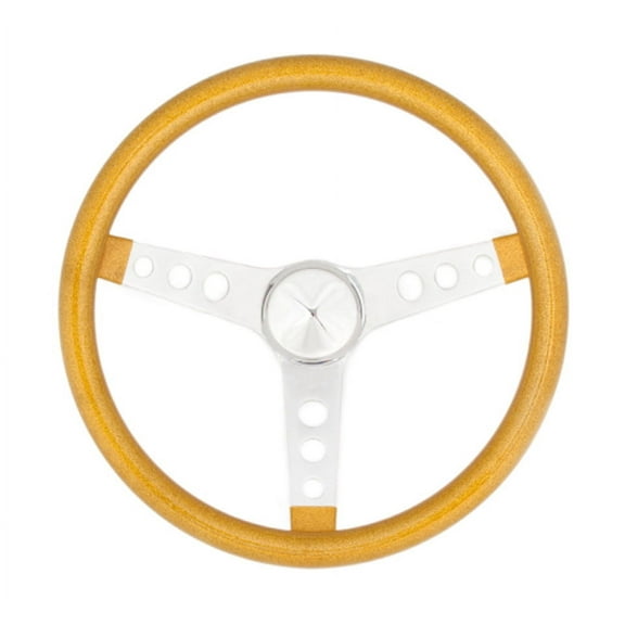 Steering Wheel Mtl Flake Gold/Spoke Chrm 13.5