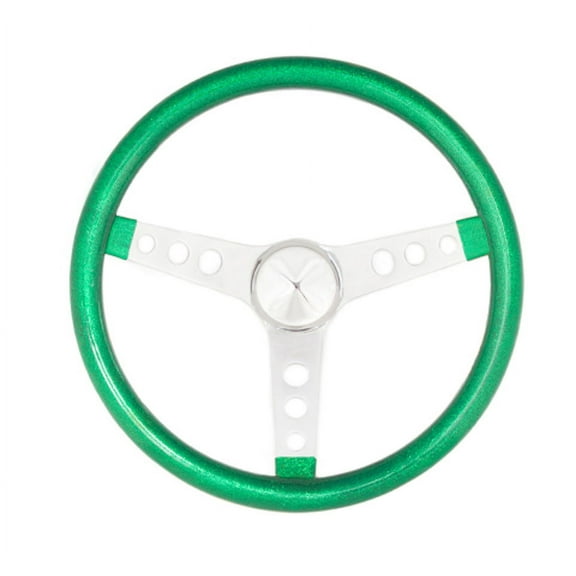 Steering Wheel Mtl Flake Green/Spoke Chrm 15