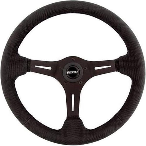 Grant 8512 Steering Wheels Gripper Steering Wheel 13.75 in. dia. 3-Spoke 3.50 in. Dish - Diamond Textured Vinyl Grip
