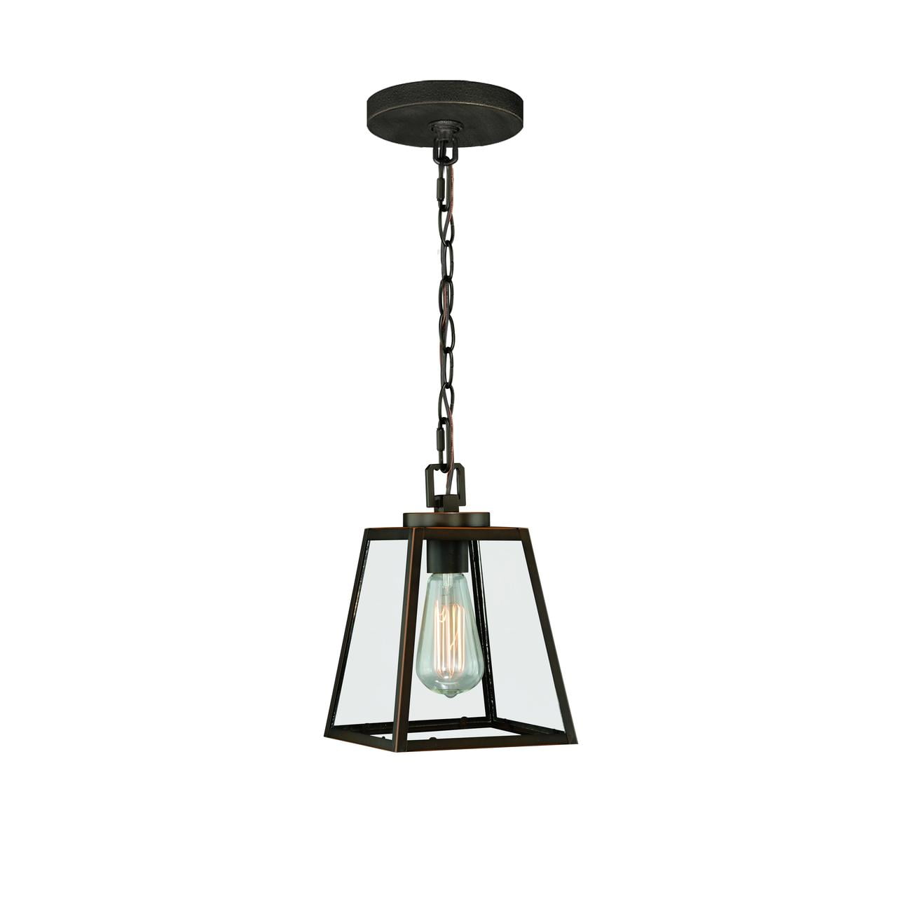 Burnished Bronze 7" Mini Pendant with Clear Glass
