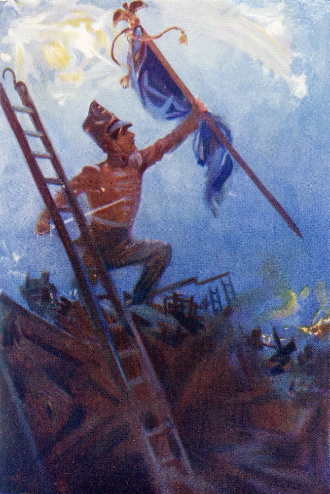Grant Captures The Eagle Illustration By Edward Handley-Read From Grant The Grenadier By Walter Wood Published By Routledge Circa 1912 Canvas Art - Ken Welsh Design Pics (12 x 18)