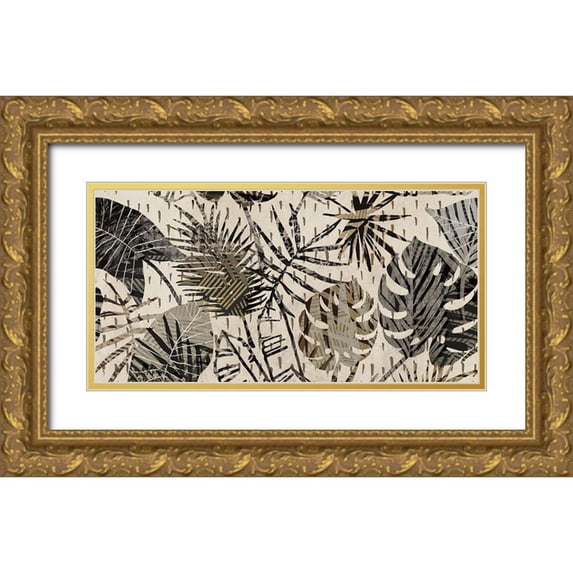 Grant, Eve C. 14x9 Gold Ornate Wood Framed with Double Matting Museum Art Print Titled - Grey Palms