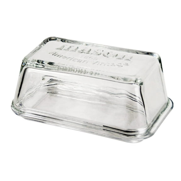 Grant Howard Mason Classics Jumbo Glass Butter Dish with Lid – Crystal Clear Tray