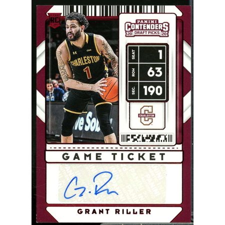 Grant Riller AU Card 2020-21 Panini Contenders Draft Picks Game Ticket Red #123