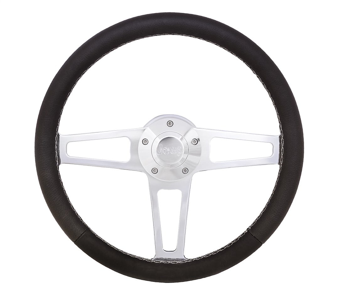 Grant 1914 T Series Polished Steering Wheel Jeep Logo Grant 1914 T Series Polished Steering Wheel Jeep Logo
