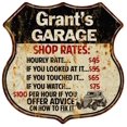 thumbnail image 1 of Grant's Garage Shop Rates Sign Gift 8x12 Metal Sign 211110019346, 1 of 1